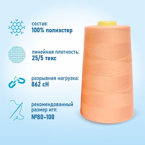 Нитки 100%  полиэстер 50/2 5000 ярдов 1037