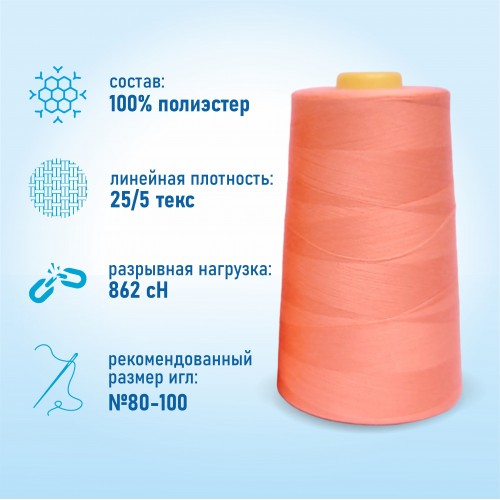 Нитки 100%  полиэстер 50/2 5000 ярдов 1039