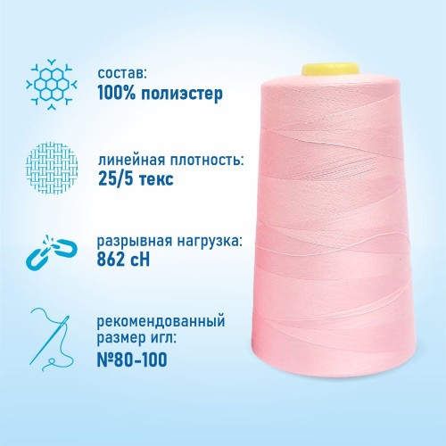 Нитки 100%  полиэстер 50/2 5000 ярдов 1047