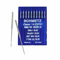 Иглы для промышленных швейных машин DB*1 60 SUK для высокоэластичных тканей Schmetz (10 шт)