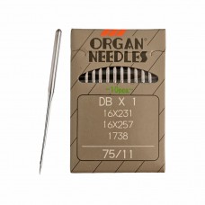 Иглы для промышленных швейных машин DB*1 75 универсальные ORGAN (10 шт)