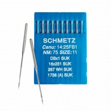 Иглы для промышленных швейных машин DB*1 75 SUK для высокоэластичных тканей Schmetz (10 шт)