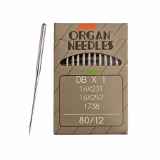 Иглы для промышленных швейных машин DB*1 80 универсальные ORGAN (10 шт)
