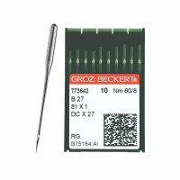 Иглы для промышленных швейных машин DC*27 60 RG универсальные GROZ-BECKERT (10 шт)