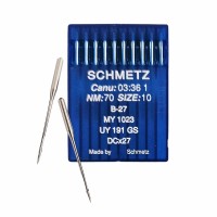 Иглы для промышленных швейных машин DC*27 70 универсальные Schmetz (10 шт)