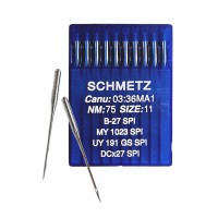Иглы для промышленных швейных машин DC*27 75 SPI для шелка Schmetz (10 шт)
