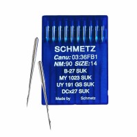 Иглы для промышленных швейных машин DC*27 90 SUK для высокоэластичных тканей Schmetz (10 шт)