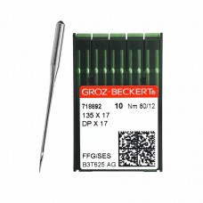 Иглы для промышленных швейных машин DP*17 80 SES для трикотажа GROZ-BECKERT (10 шт)