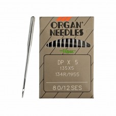 Иглы для промышленных швейных машин DP*5 80 SES для трикотажа ORGAN (10 шт)