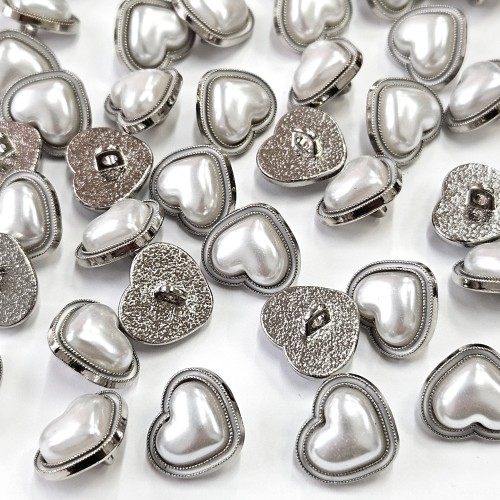 Пуговица MN-13. 15 мм серебро (уп. 12 шт)