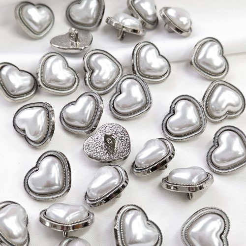 Пуговица MN-13. 15 мм серебро (уп. 12 шт)