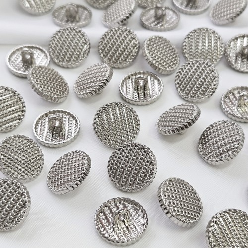 Пуговица MN-19. 15 мм серебро (уп. 12 шт)