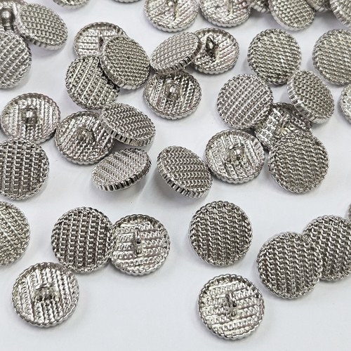 Пуговица MN-19. 15 мм серебро (уп. 12 шт)