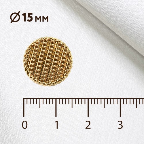 Пуговица MN-19. 15 мм золото (уп. 12 шт)