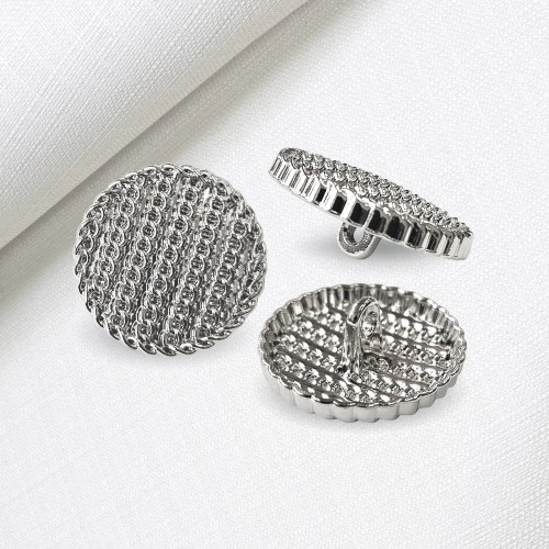 Пуговица MN-19. 21 мм серебро (уп. 12 шт)