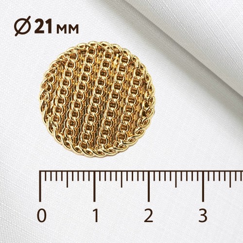 Пуговица MN-19. 21 мм золото (уп. 12 шт)