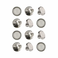 Пуговица PN-0928. 8 мм белый/никель (уп. 12 шт)