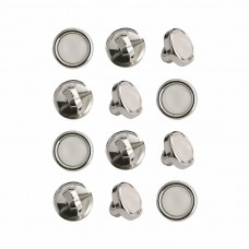 Пуговица PN-0928. 8 мм белый/никель (уп. 12 шт)