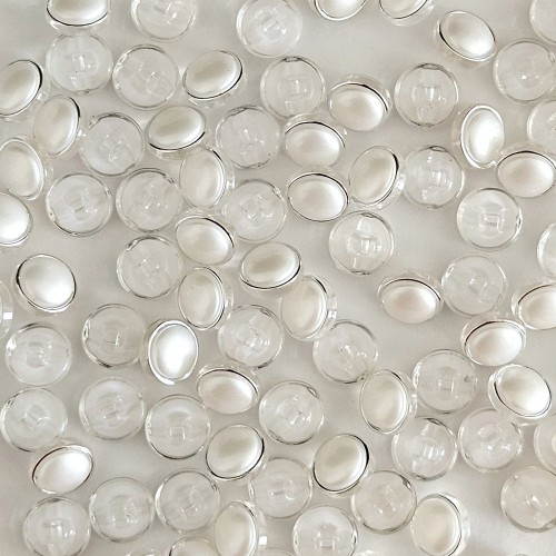 Пуговица PN-19. 11.5 мм белый/серебро (уп. 12 шт)