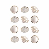 Пуговица PN-19. 11.5 мм белый/золото (уп. 12 шт)