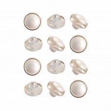 Пуговица PN-19. 11.5 мм белый/золото (уп. 12 шт)