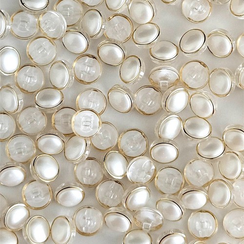 Пуговица PN-19. 11.5 мм белый/золото (уп. 12 шт)