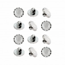 Пуговица PN-2. 11.5 мм белый/серебро (уп. 12 шт)