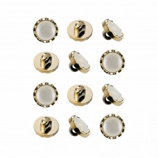 Пуговица PN-2. 11.5 мм белый/золото (уп. 12 шт)