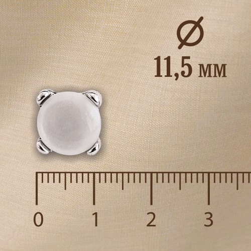 Пуговица PN-3. 11.5 мм белый/серебро (уп. 12 шт)