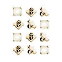 Пуговица PN-3. 11.5 мм белый/золото (уп. 12 шт)