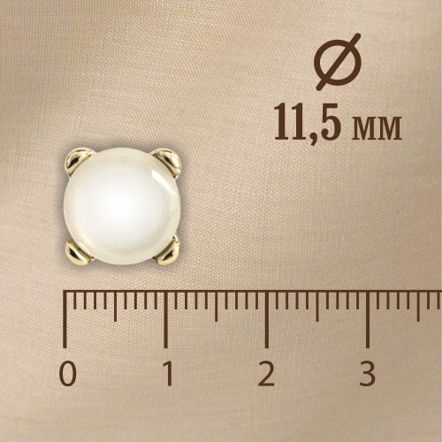 Пуговица PN-3. 11.5 мм белый/золото (уп. 12 шт)