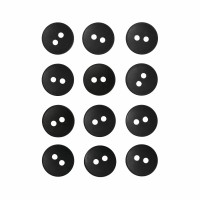 Пуговица P-001. 11.5 мм/2. черный (уп. 12 шт)