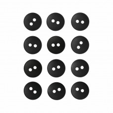 Пуговица P-001. 11.5 мм/2. черный (уп. 12 шт)