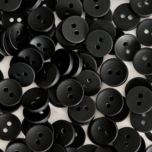 Пуговица P-001. 11.5 мм/2. черный (уп. 12 шт)