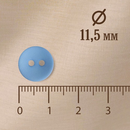 Пуговица P-001. 11.5 мм/2. голубой 14-4123 (уп. 12 шт)
