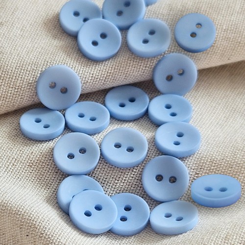 Пуговица P-001. 11.5 мм/2. голубой 14-4123 (уп. 12 шт)