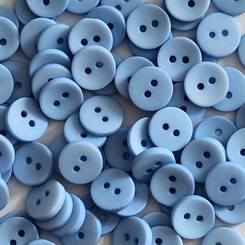 Пуговица P-001. 11.5 мм/2. голубой 14-4123 (уп. 12 шт)