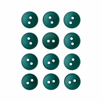 Пуговица P-001. 11.5 мм/2. изумруд 18-4835 (уп. 12 шт)
