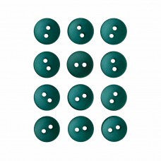 Пуговица P-001. 11.5 мм/2. изумруд 18-4835 (уп. 12 шт)