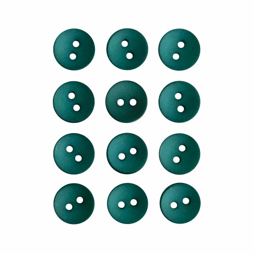 Пуговица P-001. 11.5 мм/2. изумруд 18-4835 (уп. 12 шт)