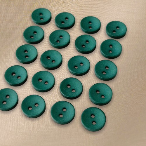 Пуговица P-001. 11.5 мм/2. изумруд 18-4835 (уп. 12 шт)