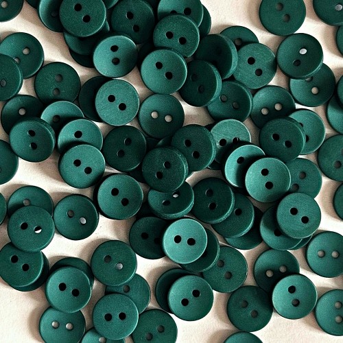 Пуговица P-001. 11.5 мм/2. изумруд 18-4835 (уп. 12 шт)