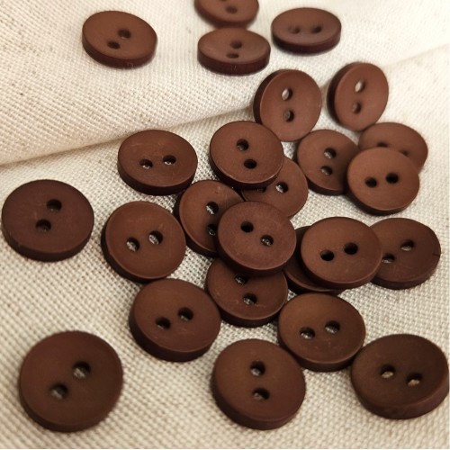Пуговица P-001. 11.5 мм/2. коричневый 18-1124 (уп. 12 шт)