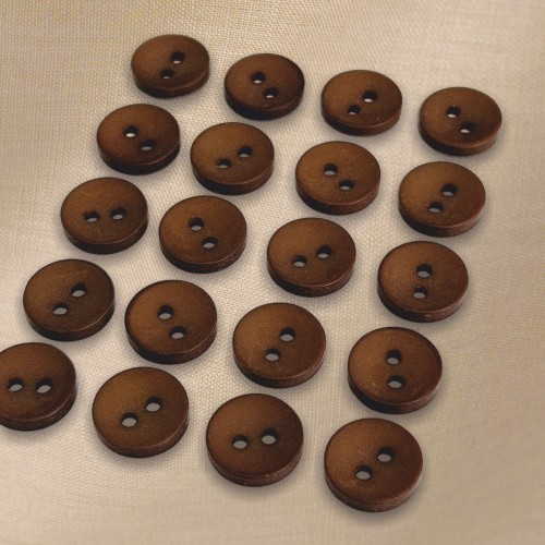 Пуговица P-001. 11.5 мм/2. коричневый 18-1124 (уп. 12 шт)