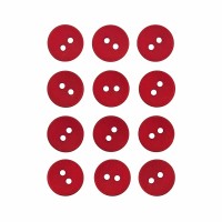Пуговица P-001. 11.5 мм/2. красный 18-1655 (уп. 12 шт)