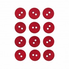 Пуговица P-001. 11.5 мм/2. красный 18-1655 (уп. 12 шт)