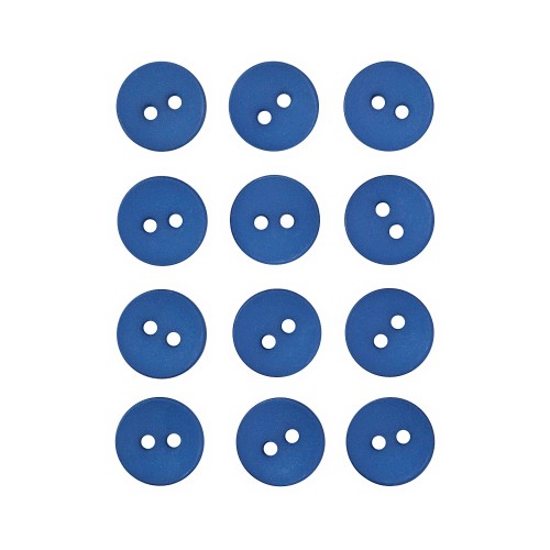 Пуговица P-001. 11.5 мм/2. василек 19-4150 (уп. 12 шт)