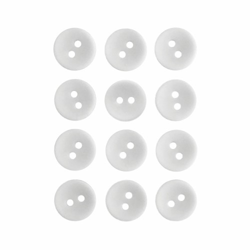Пуговица P-001. 11.5 мм/2. белый (уп. 12 шт)