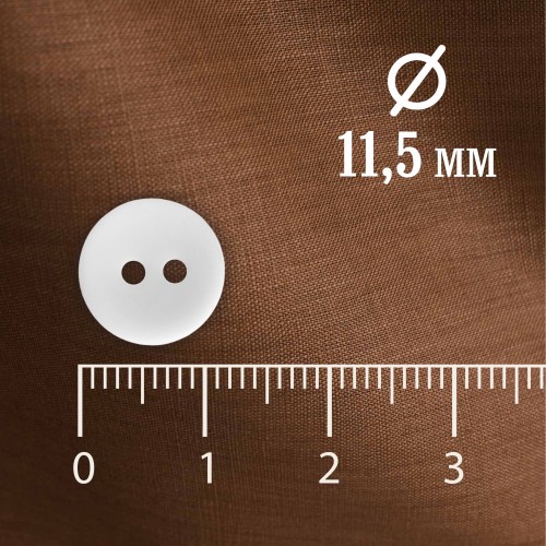 Пуговица P-001. 11.5 мм/2. белый (уп. 12 шт)