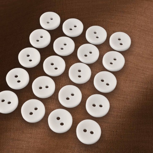 Пуговица P-001. 11.5 мм/2. белый (уп. 12 шт)